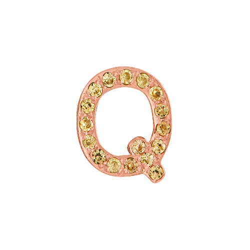 Yellow Sapphire + 14k Rose Gold Letter Charm