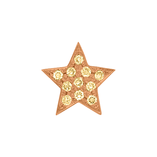 Yellow Sapphire + 14k Rose Gold Emoji Charm