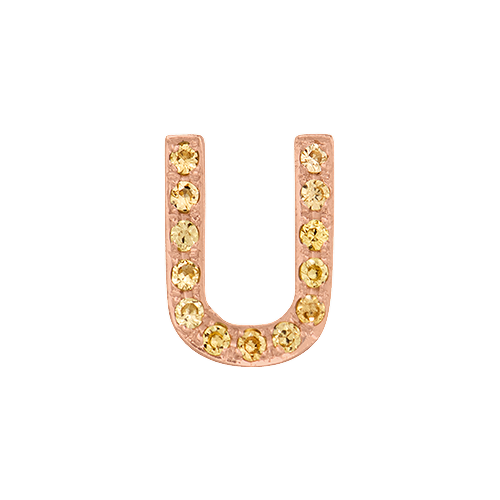 Yellow Sapphire + 14k Rose Gold Letter Charm