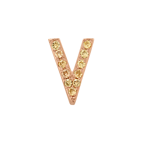 Yellow Sapphire + 14k Rose Gold Letter Charm