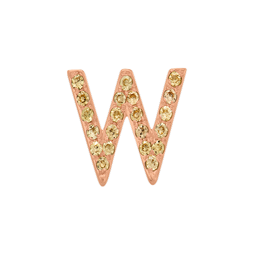Yellow Sapphire + 14k Rose Gold Letter Charm