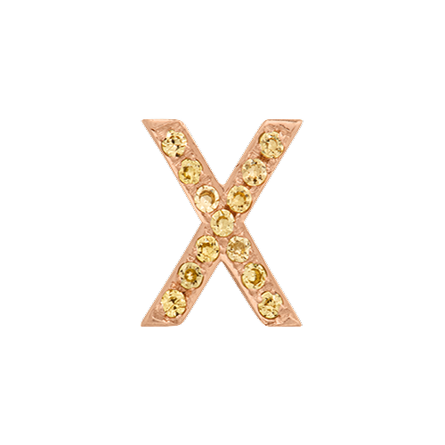 Yellow Sapphire + 14k Rose Gold Letter Charm