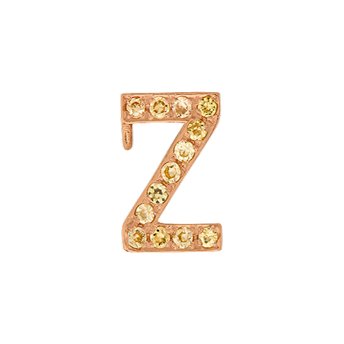 Yellow Sapphire + 14k Rose Gold Letter Charm