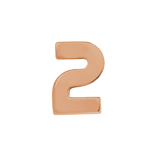 14k Rose Gold Number Charm