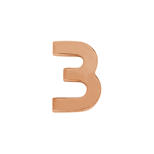 14k Rose Gold Number Charm