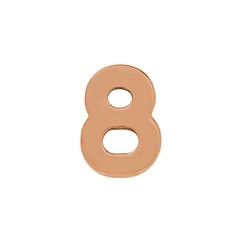 14k Rose Gold Number Charm