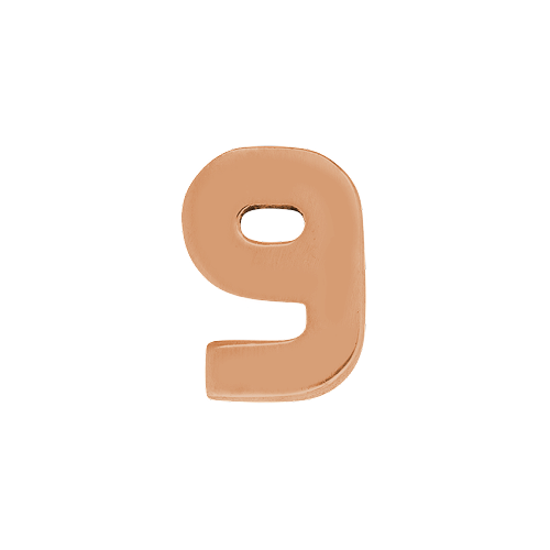 14k Rose Gold Number Charm
