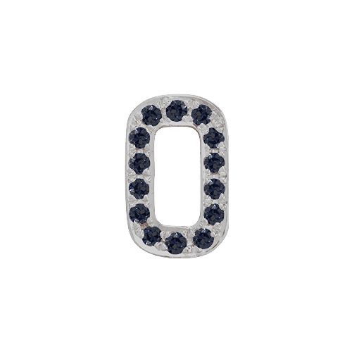 Black Diamond + 14k White Gold Number Charm