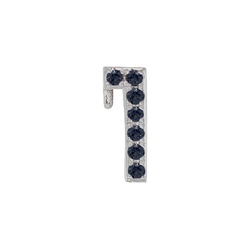 Black Diamond + 14k White Gold Number Charm