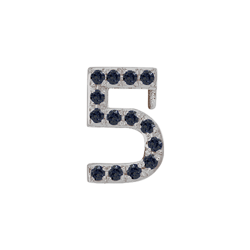 Black Diamond + 14k White Gold Number Charm