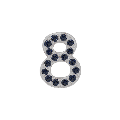 Black Diamond + 14k White Gold Number Charm