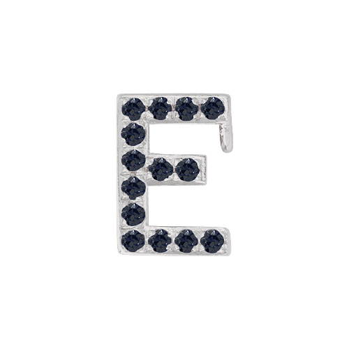 Black Diamond + 14k White Gold Letter Charm