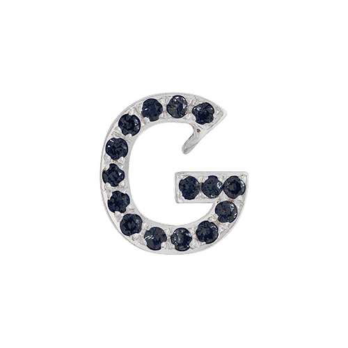 Black Diamond + 14k White Gold Letter Charm