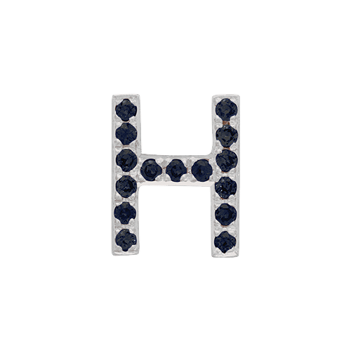 Black Diamond + 14k White Gold Letter Charm