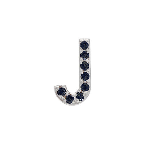 Black Diamond + 14k White Gold Letter Charm