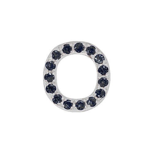 Black Diamond + 14k White Gold Letter Charm