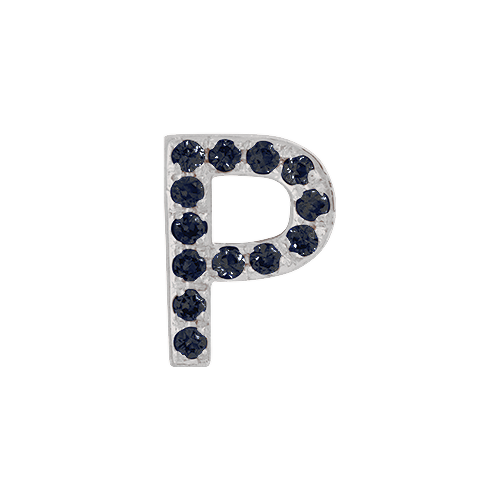 Black Diamond + 14k White Gold Letter Charm