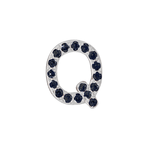 Black Diamond + 14k White Gold Letter Charm