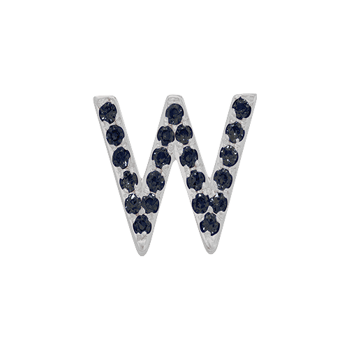Black Diamond + 14k White Gold Letter Charm
