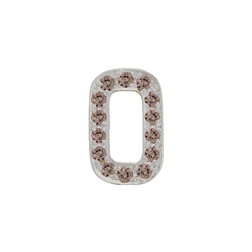 Brown Diamond + 14k White Gold Number Charm