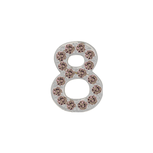 Brown Diamond + 14k White Gold Number Charm