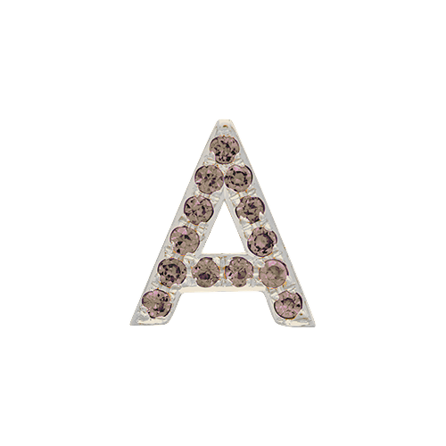 Brown Diamond + 14k White Gold Letter Charm