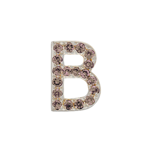 Brown Diamond + 14k White Gold Letter Charm
