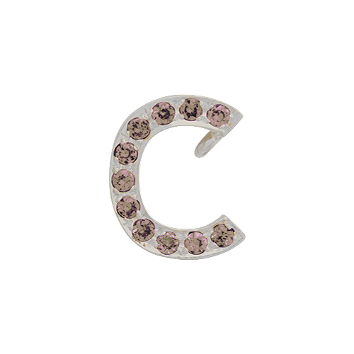 Brown Diamond + 14k White Gold Letter Charm