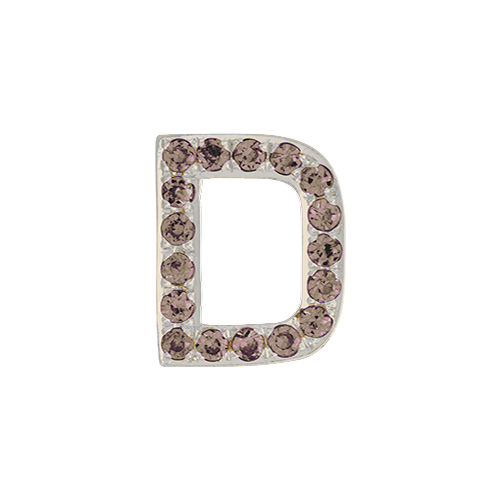 Brown Diamond + 14k White Gold Letter Charm