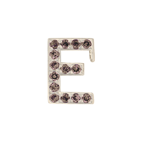 Brown Diamond + 14k White Gold Letter Charm