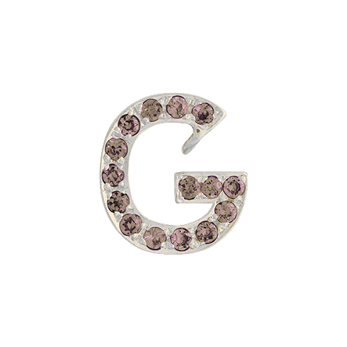 Brown Diamond + 14k White Gold Letter Charm