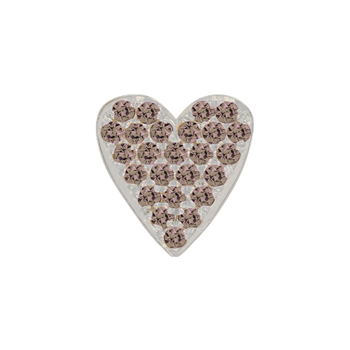 Brown Diamond + 14k White Gold Emoji Charm
