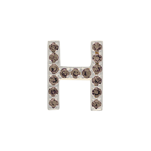 Brown Diamond + 14k White Gold Letter Charm