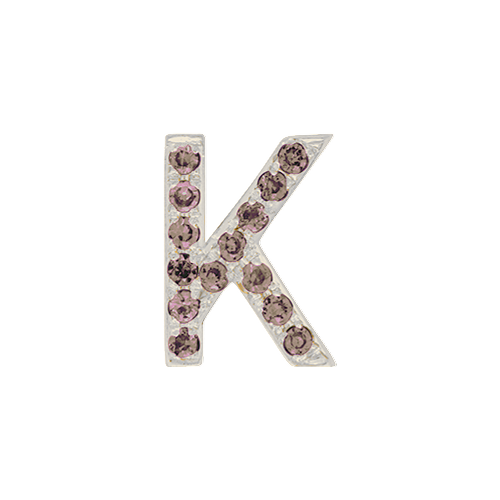 Brown Diamond + 14k White Gold Letter Charm