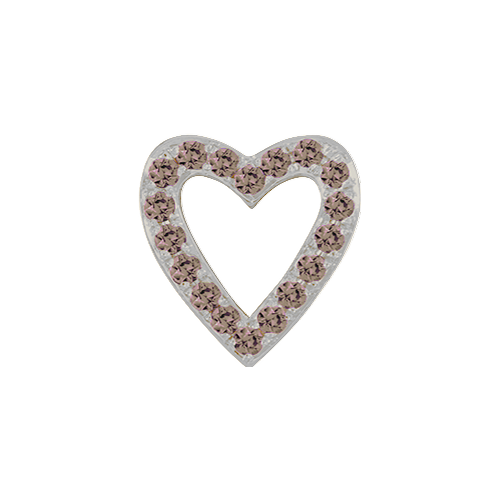 Brown Diamond + 14k White Gold Emoji Charm