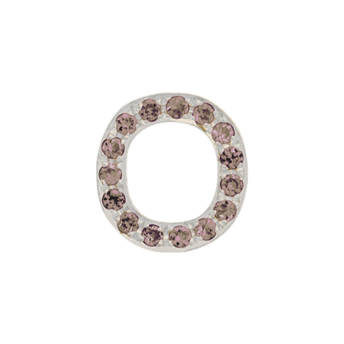 Brown Diamond + 14k White Gold Letter Charm