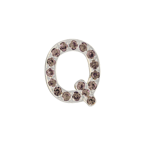 Brown Diamond + 14k White Gold Letter Charm