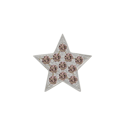 Brown Diamond + 14k White Gold Emoji Charm