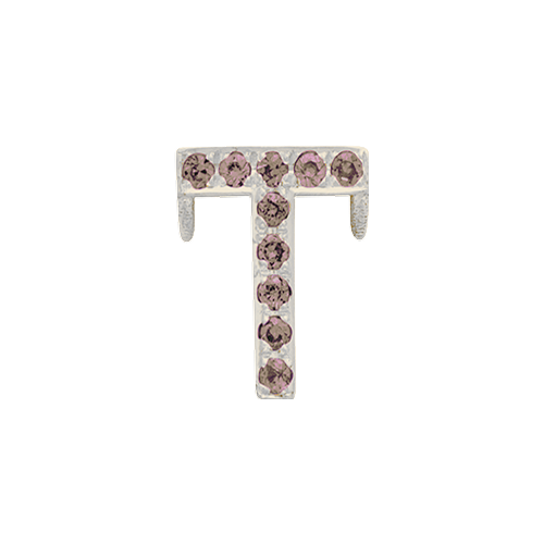 Brown Diamond + 14k White Gold Letter Charm