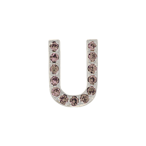 Brown Diamond + 14k White Gold Letter Charm