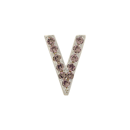 Brown Diamond + 14k White Gold Letter Charm