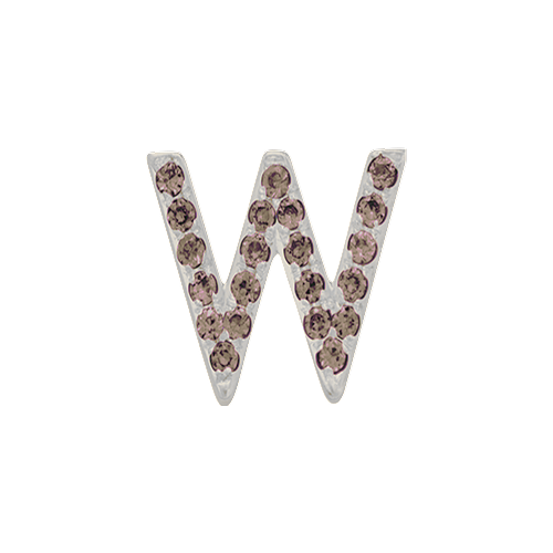 Brown Diamond + 14k White Gold Letter Charm