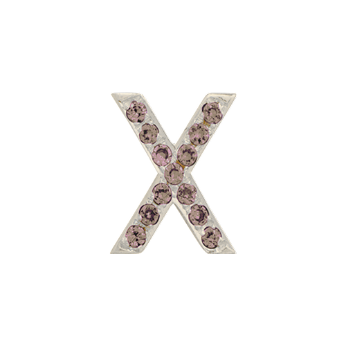 Brown Diamond + 14k White Gold Letter Charm