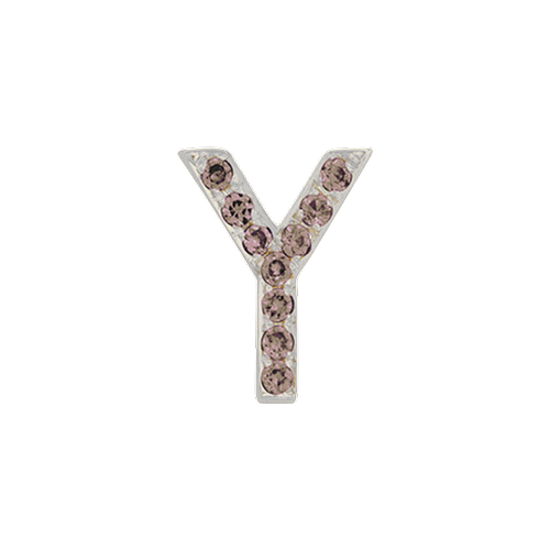 Brown Diamond + 14k White Gold Letter Charm