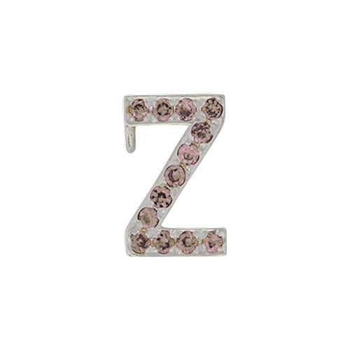Brown Diamond + 14k White Gold Letter Charm