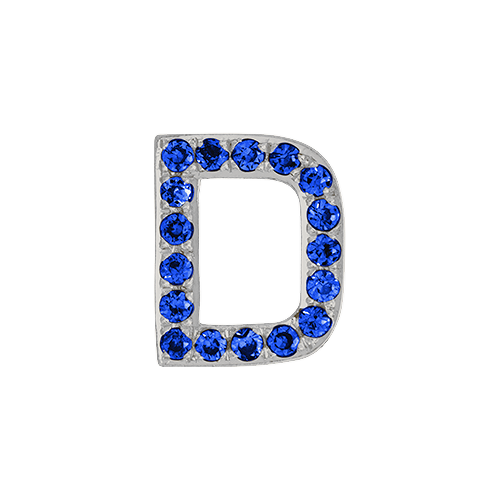 Blue Sapphire + 14k White Gold Letter Charm