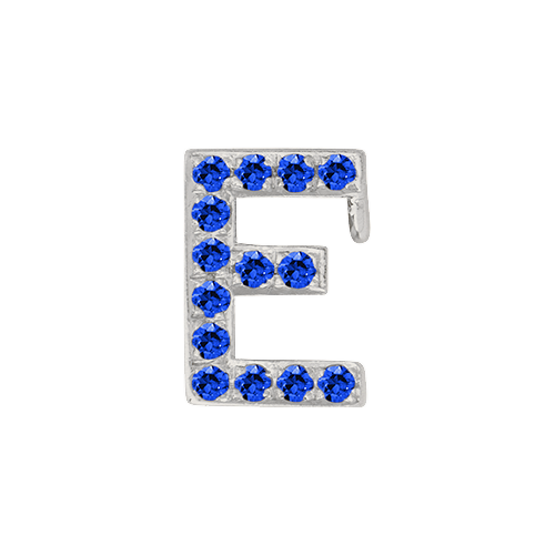 Blue Sapphire + 14k White Gold Letter Charm