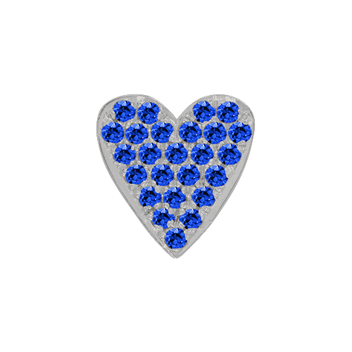 Blue Sapphire + 14k White Gold Emoji Charm