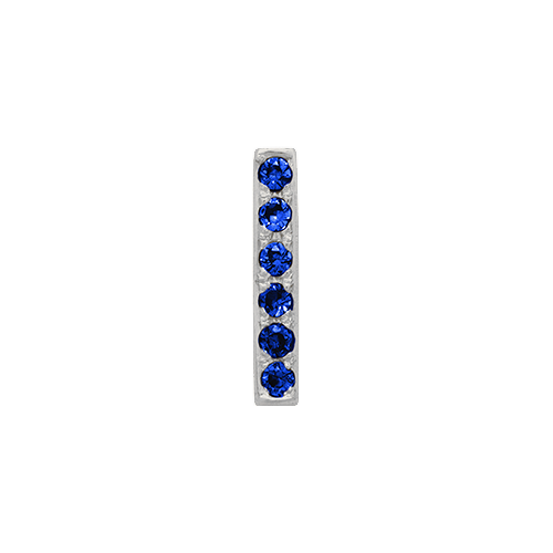 Blue Sapphire + 14k White Gold Letter Charm