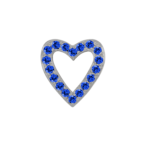 Blue Sapphire + 14k White Gold Emoji Charm